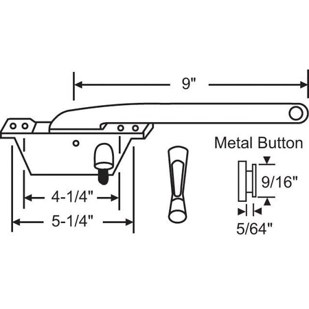 Strybuc CASEMENT OPERATOR LH BRONZE 36-137BZ